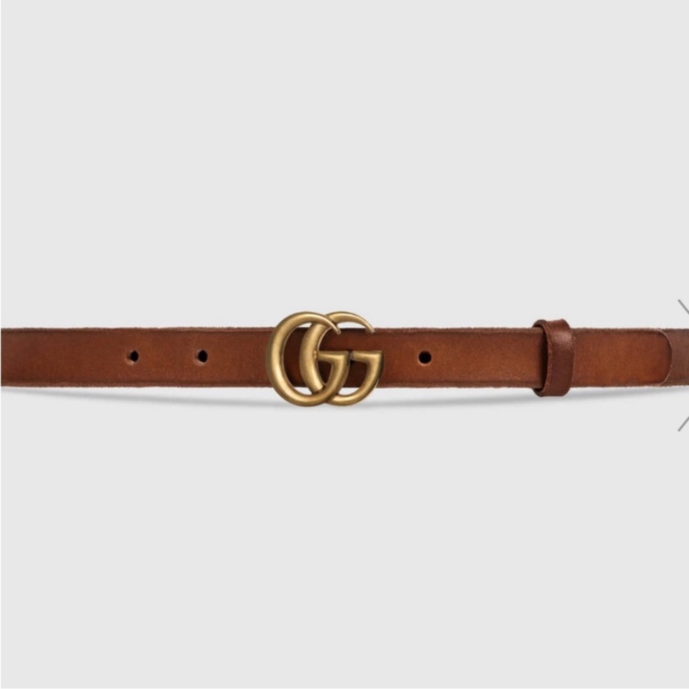 Gucci Double G Thin Leather Belt (women’s)